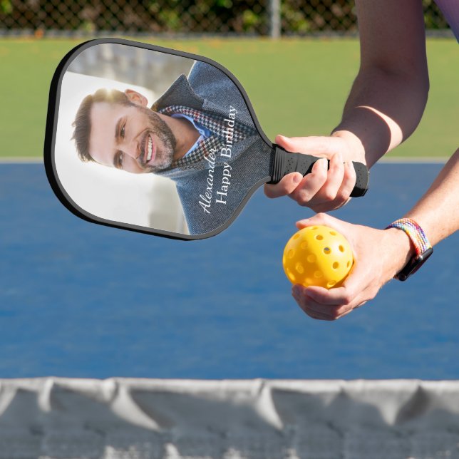 Raquette De Pickleball Joyeux Anniversaire Photo Famille Papa Père Person (Insitu)