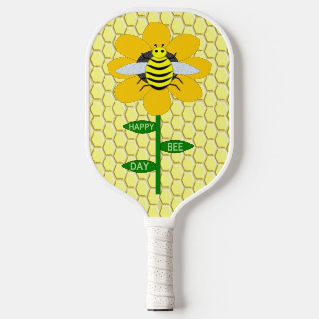 Raquette De Pickleball Joyeux Jour des abeilles Anniversaire Bumblebee (Recto)