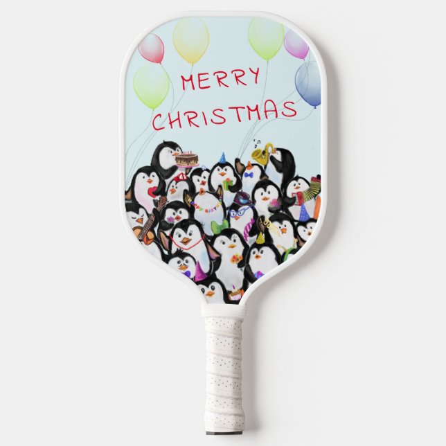 Raquette De Pickleball Joyeux pingouins de Noël Pickleball Paddle (Recto)