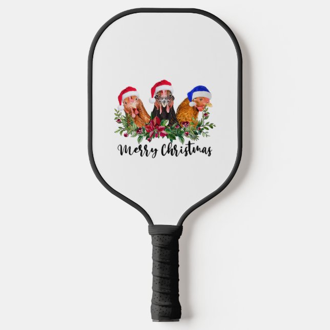 Raquette De Pickleball Joyeux poulet de Noël (Recto)