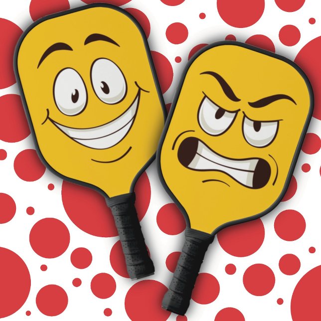 Raquette De Pickleball Joyeux visage en colère (Créateur téléchargé)