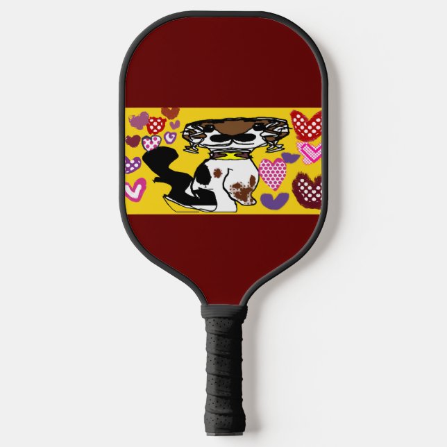 Raquette De Pickleball King charles cavalier coeur style muqueuse chausse (Recto)