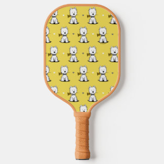 Raquette De Pickleball KiniArt Westie Gent sur Jaune