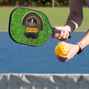 Raquette De Pickleball La dinde fière de SlipperyJoe mange du jambon roug