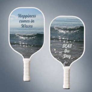 Raquette De Pickleball Le bonheur vient dans les vagues SEAS the Day Blue