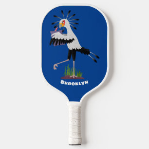 Raquette De Pickleball Le mignon secrétaire oiseau écrire des notes dessi