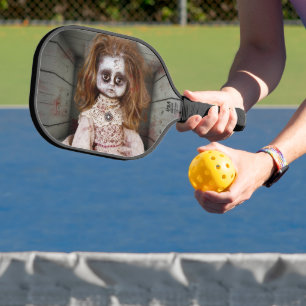 Raquette De Pickleball Le visage pâle de la poupée effrayante de Slippery