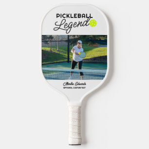 Raquette De Pickleball Légende personnalisée de la photo et du texte