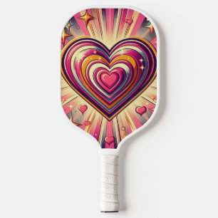 Raquette De Pickleball les années 70 coeur pop art/Mug de Saint Valentin