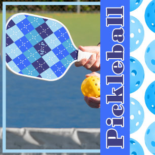 Raquette De Pickleball Les nuances de Jacquard bleu Sporty Preppy