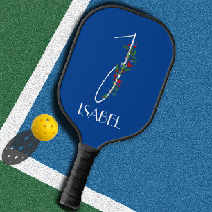 Raquette De Pickleball LETTRE D'Aquarelle D'Aquarelle I Bleu