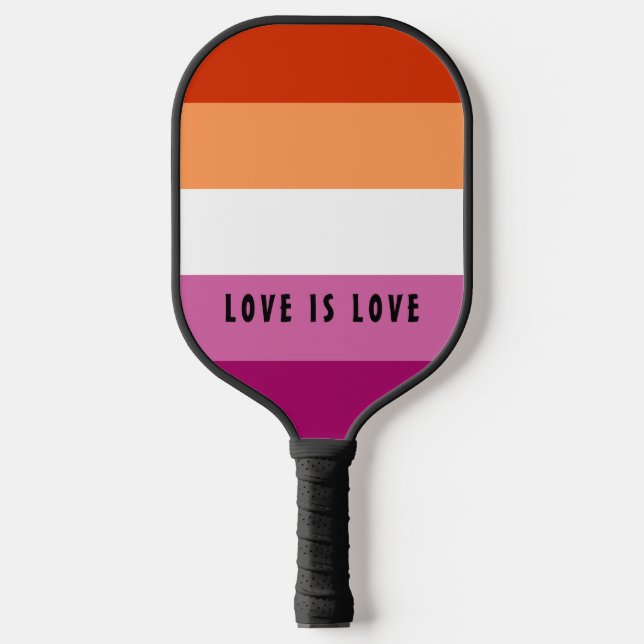 Raquette De Pickleball LGBT Rainbow Lesbian Pride drapeau Texte personnal (Recto)