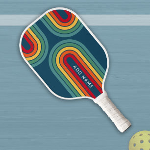 Raquette De Pickleball Ligne rétro arquée avec couleurs de l'arc-en-ciel 