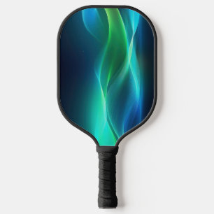 Raquette De Pickleball Lignes ondulées vertes et bleues