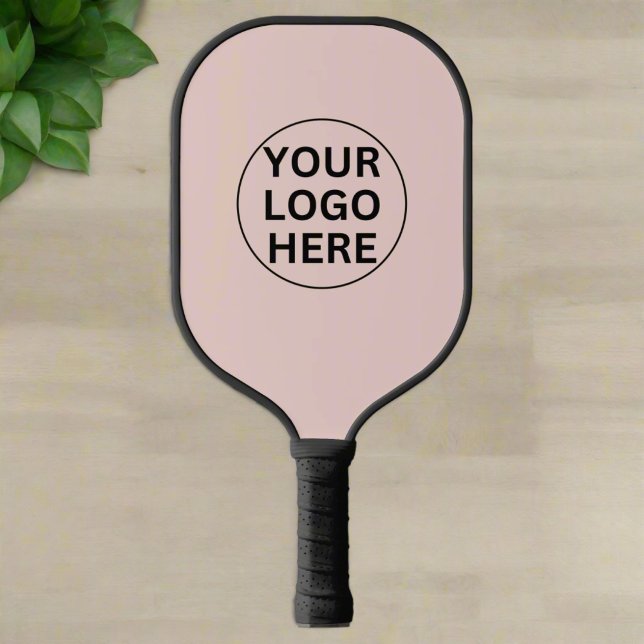 Raquette De Pickleball Logo d'entreprise personnalisé l Marqué Blush Rose (Créateur téléchargé)