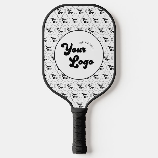 Raquette De Pickleball Logo d'entreprise personnalisé Motif noir et blanc (Recto)