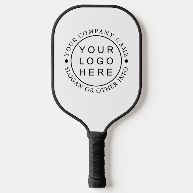 Raquette De Pickleball Logo d'entreprise rond noir et blanc (Recto)