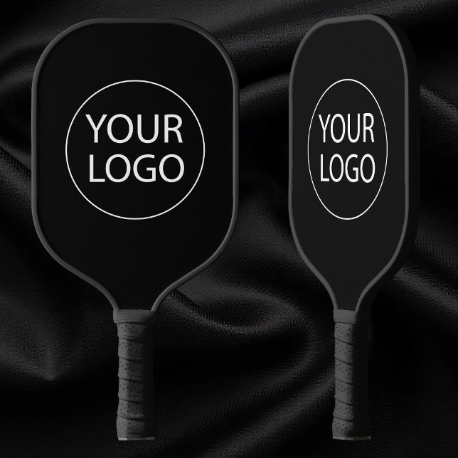Raquette De Pickleball Logo professionnel personnalisé Entreprise Noir (Créateur téléchargé)