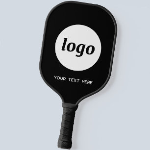 Raquette De Pickleball Logo simple et commerce de texte noir