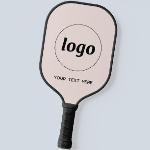 Raquette De Pickleball Logo simple et texte Business Blush Rose