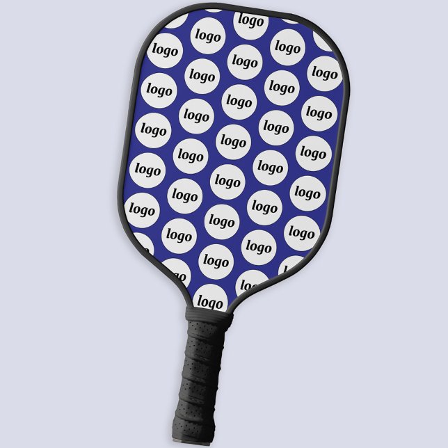 Raquette De Pickleball Logo simple Motif professionnel bleu (Simple logo pattern business branding promotional pickleball paddle in blue)