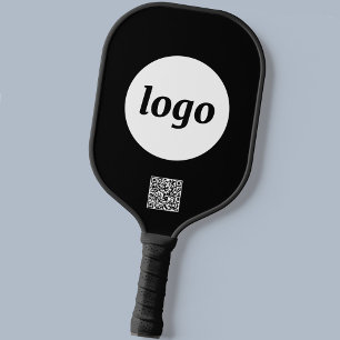 Raquette De Pickleball Logo simple QR Code Entreprise Noir