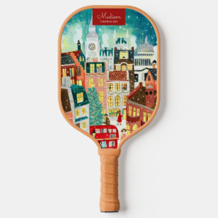 Raquette De Pickleball London Christmas city nom personnalisé