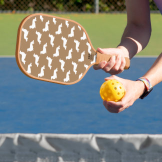 Raquette De Pickleball Longue Cheveux Dachshund Aimer Pickleball Tan