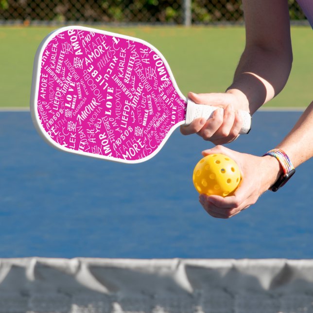 Raquette De Pickleball Love Word Texte multilingue Pickleball Paddle (Insitu)