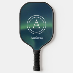Raquette De Pickleball Lumières du Nord Aurora Borealis Monogramme Person