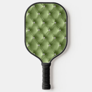 Raquette De Pickleball Luxe Glam Sage Green Faux Velvet