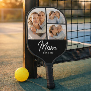 Raquette De Pickleball Maman a établi un script moderne noir 3 Photo