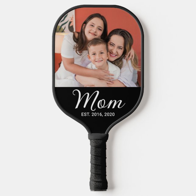 Raquette De Pickleball Maman a établi un script photo noir  (Recto)