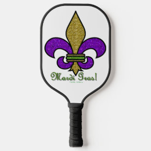 Raquette De Pickleball Mardi Gras Fleur De Lis Coloré
