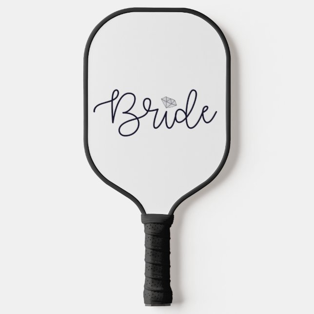 Raquette De Pickleball Mariée Écriture Diamant Moderne Tendance  (Recto)