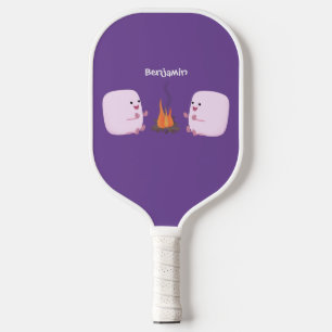 Raquette De Pickleball Marshmallows mignons roses par dessin animé sur le