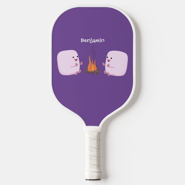 Raquette De Pickleball Marshmallows mignons roses par dessin animé sur le (Recto)