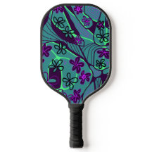 Maximalist Floral Neuro Art - Teal Purple Black