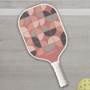 Raquette De Pickleball MCM Mod Circles Motif rose or, gris rose pâle