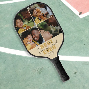 Raquette De Pickleball Meilleur Beau-Père de Tous les Temps   Collage Pho