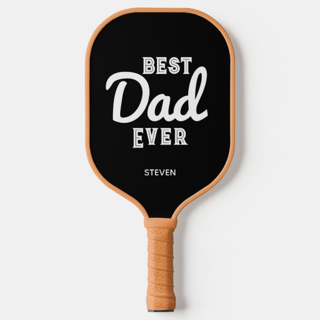 Raquette De Pickleball Meilleur papa jamais la typographie rétro Personna (Recto)