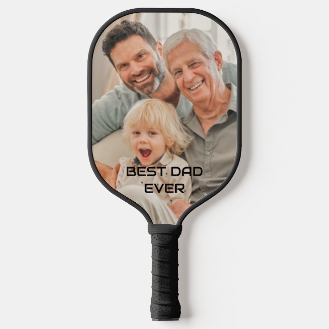 Raquette De Pickleball Meilleur papa Jamais Père Famille Photos Papa (Recto)