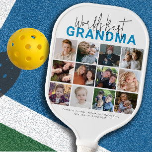 Raquette De Pickleball Meilleure grand-mère de mondes bleus   Photomontag