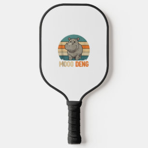 Raquette De Pickleball Mens Moo Deng_ Adorable Baby Hippo, Retro Sunset T
