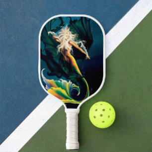 Raquette De Pickleball Mermaid Dragon Imaginaire bleu