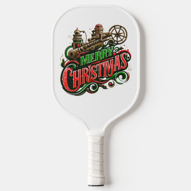 Raquette De Pickleball Merry Christmas steampunk (Recto)