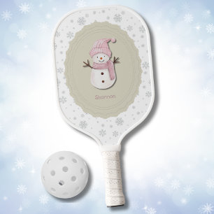 Raquette De Pickleball Merveilleux Noël en Rose pour Elle