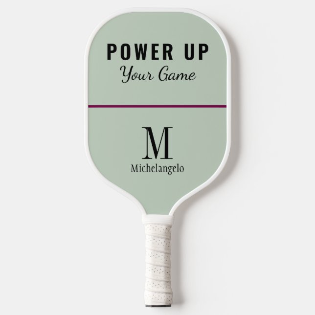 Raquette De Pickleball Mettez votre jeu sous tension | Élégant Monogramme (Recto)
