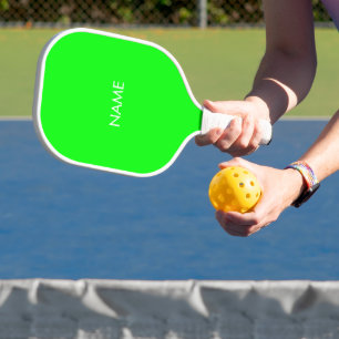 Raquette De Pickleball Mini néon vert nom personnalisé texte monogramme