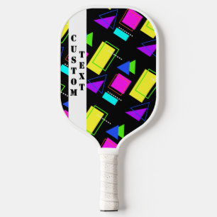 RAQUETTE DE PICKLEBALL MODE DU NEON RETRO 80 EN MODE PATTERNEL EN FORME G